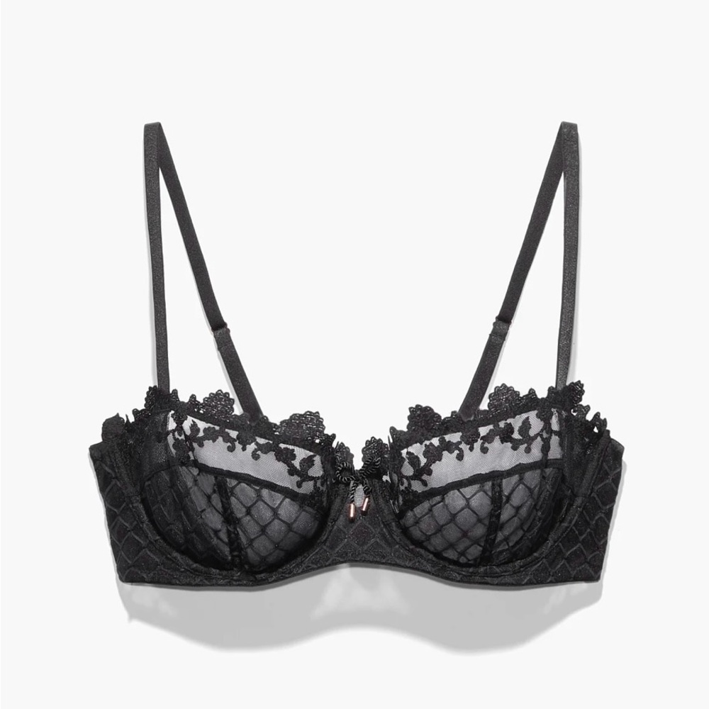 Savage X Fenty Black Lace Balconette Bra